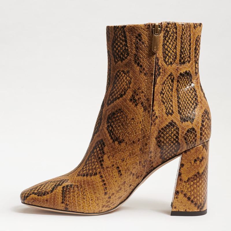 Sam Edelman Codie Ankle Bootie-Cuoio Brown Snake