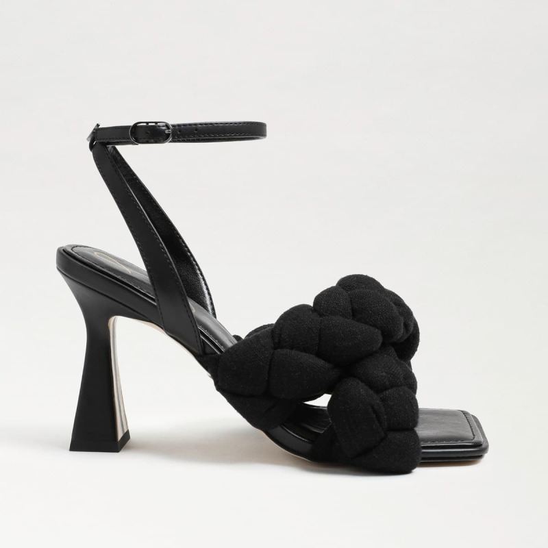 Sam Edelman Courtney Strappy Sandal-Black Linen/Leather