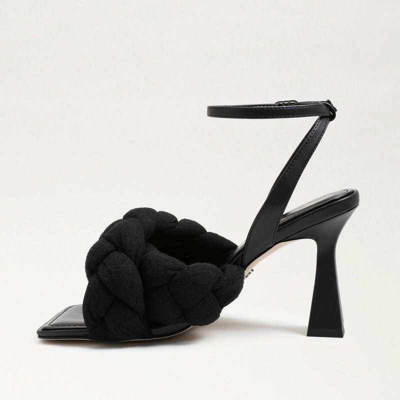 Sam Edelman Courtney Strappy Sandal-Black Linen/Leather