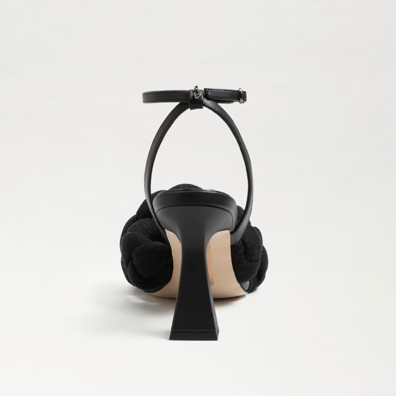Sam Edelman Courtney Strappy Sandal-Black Linen/Leather