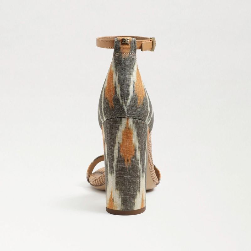 Sam Edelman Yaro Block Heel Sandal-Soft Grey Ikat Linen