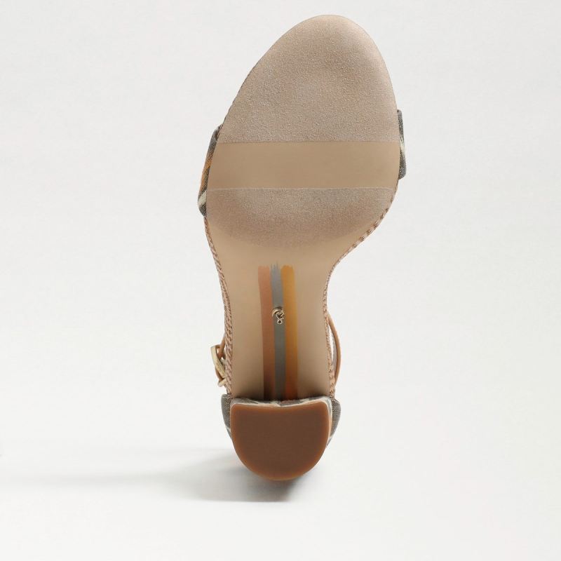 Sam Edelman Yaro Block Heel Sandal-Soft Grey Ikat Linen