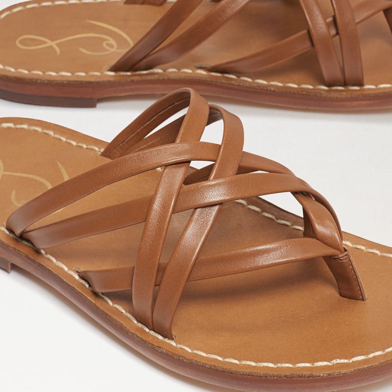 Sam Edelman Marinea Strappy Slide Sandal-Saddle Leather