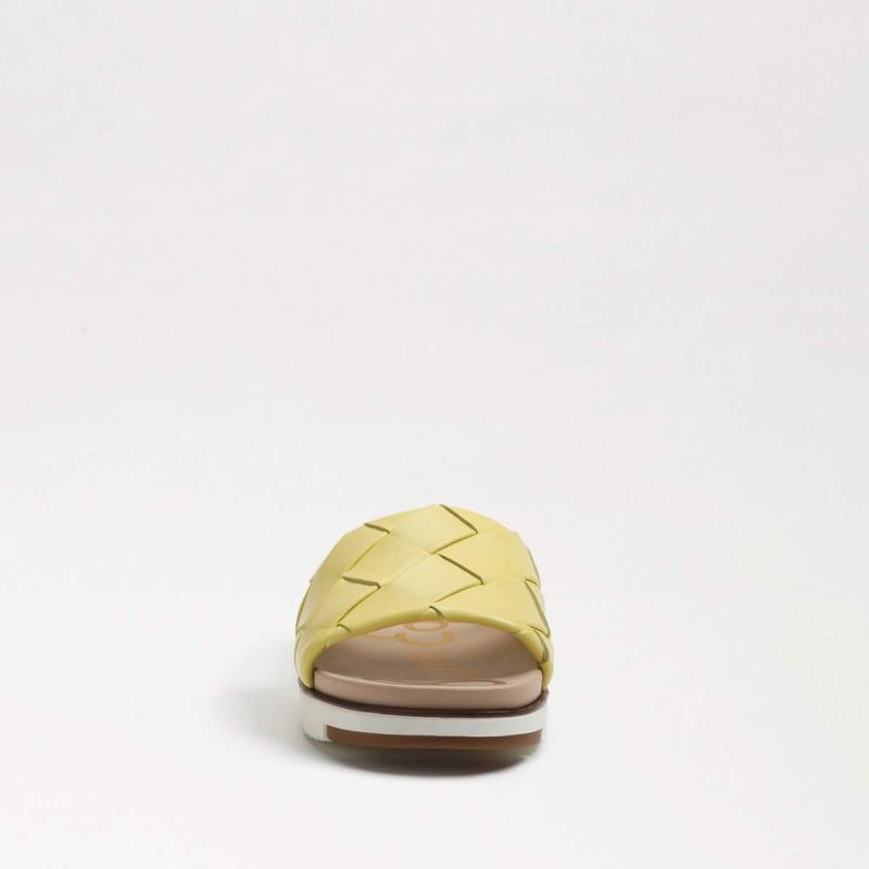 Sam Edelman Adaley Woven Slide Sandal-Butter Yellow Leather