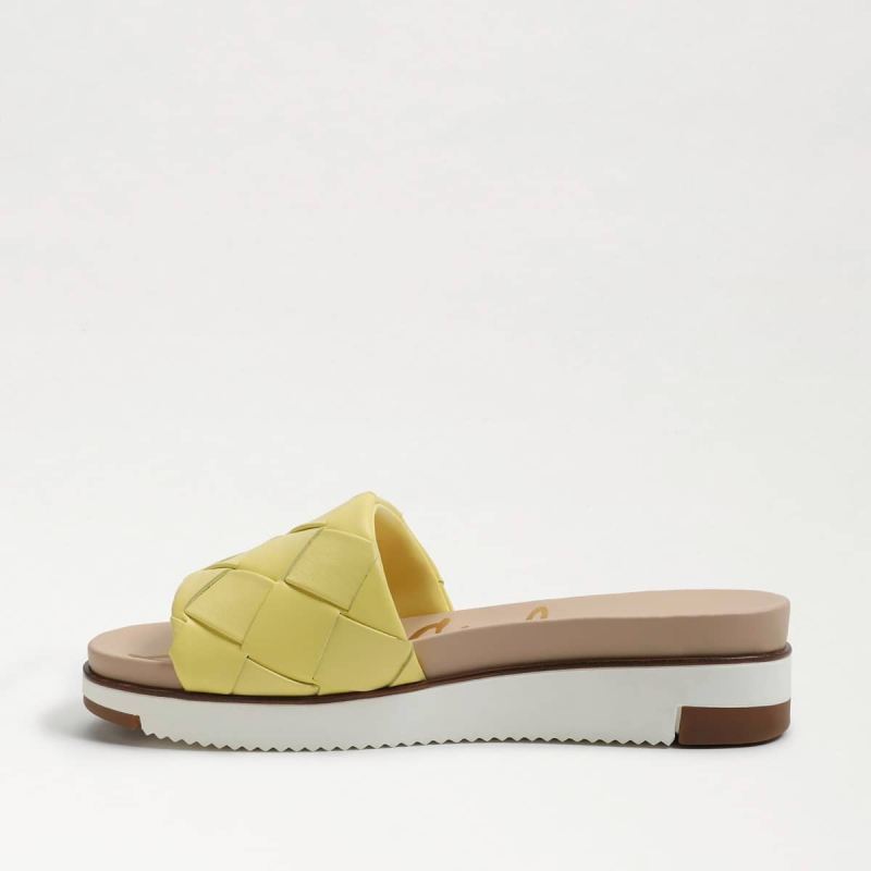 Sam Edelman Adaley Woven Slide Sandal-Butter Yellow Leather