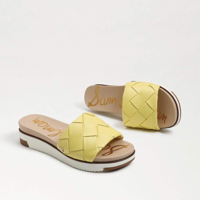 Sam Edelman Adaley Woven Slide Sandal-Butter Yellow Leather