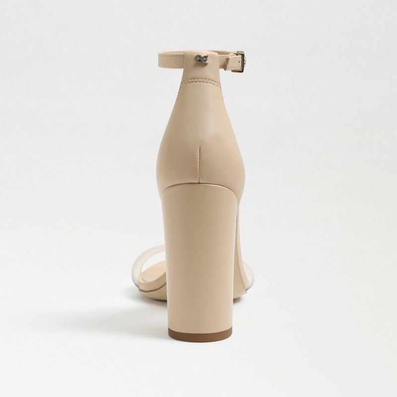 Sam Edelman Yaro Block Heel Sandal-Clear/Almond PVC