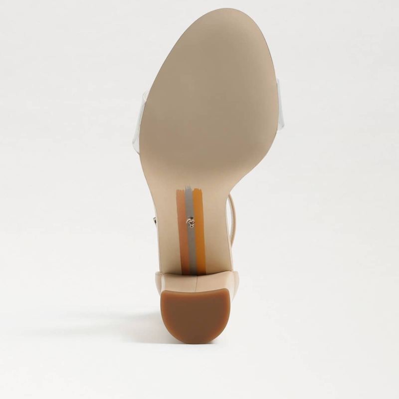 Sam Edelman Yaro Block Heel Sandal-Clear/Almond PVC