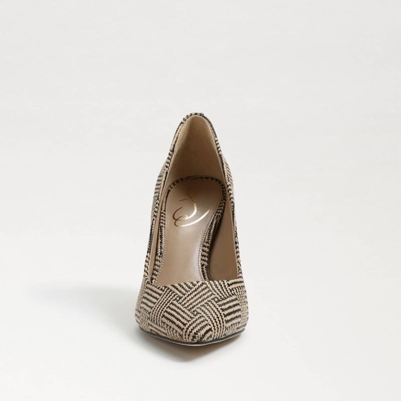 Sam Edelman Hazel Pointed Toe Heel-Natural/Black