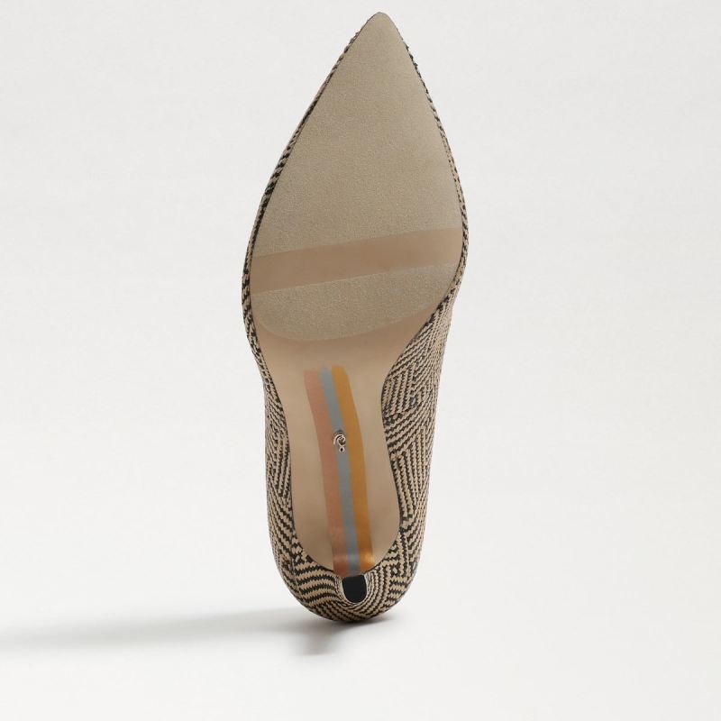 Sam Edelman Hazel Pointed Toe Heel-Natural/Black