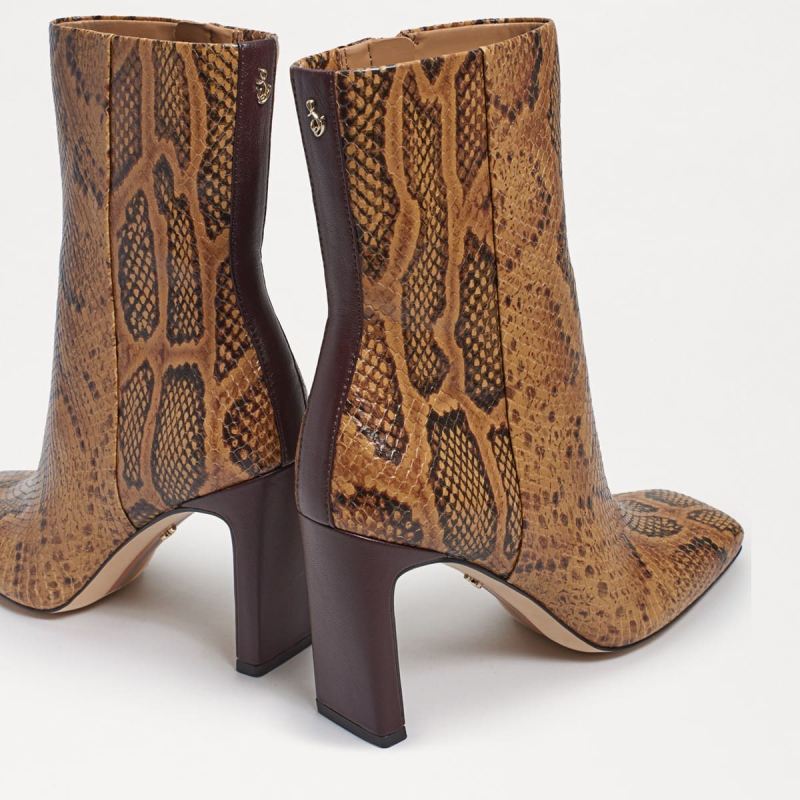 Sam Edelman Anika Ankle Bootie-Cuoio/Malbec Snake