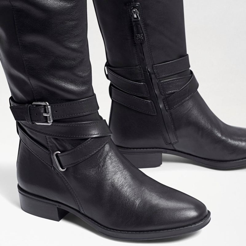 Sam Edelman Pansy Wide Calf Boot-Black Leather