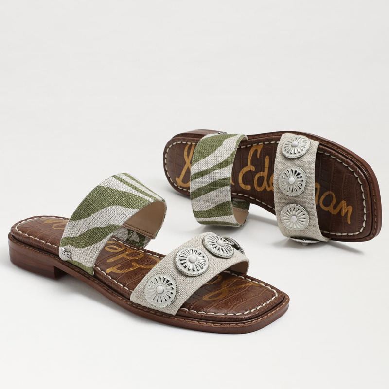 Sam Edelman Hera Slide Sandal-Soft Fern/ Natural