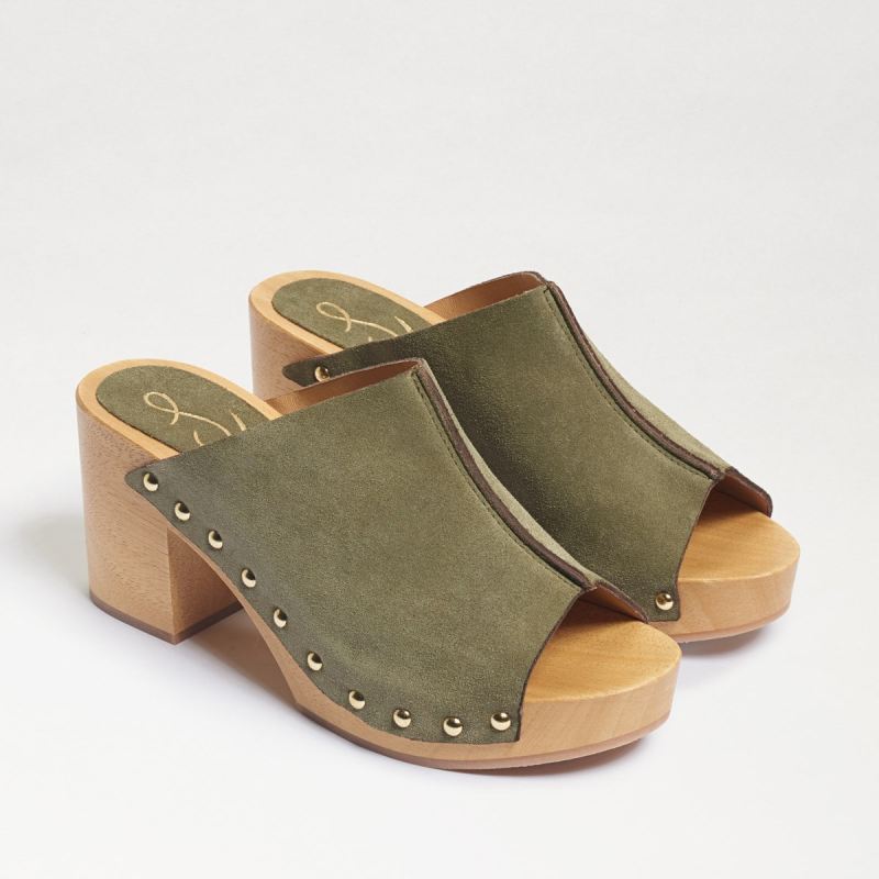 Sam Edelman Bardot Platform Mule-Mineral Green Suede - Click Image to Close