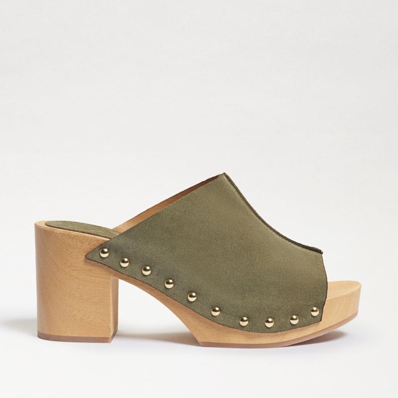 Sam Edelman Bardot Platform Mule-Mineral Green Suede