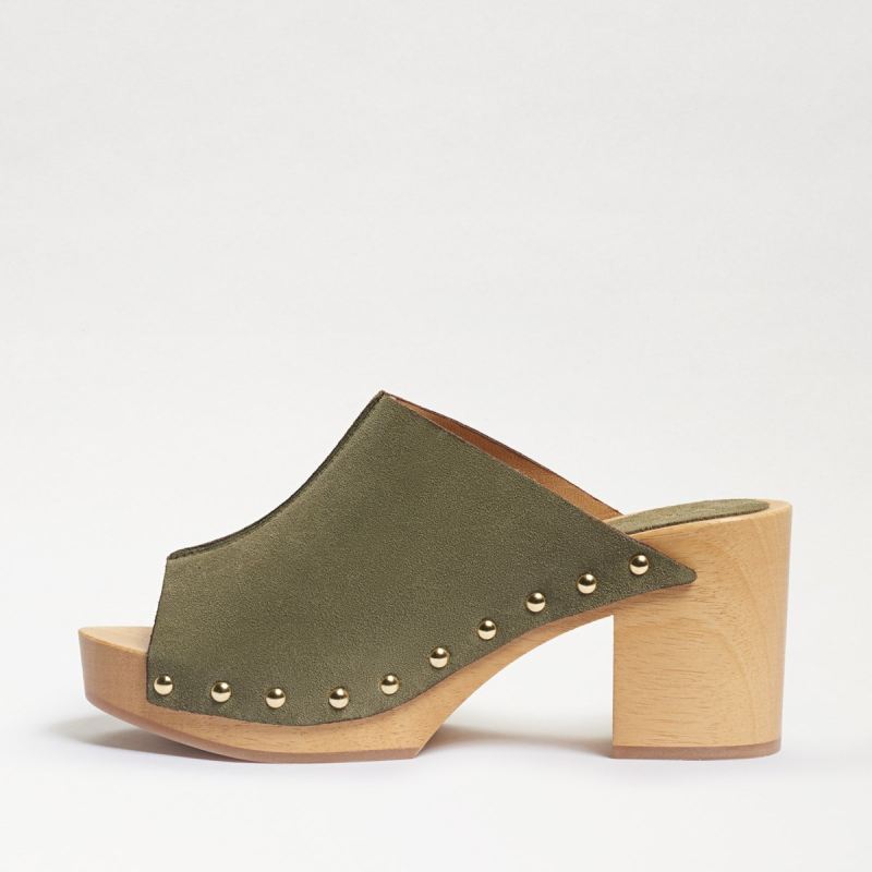 Sam Edelman Bardot Platform Mule-Mineral Green Suede