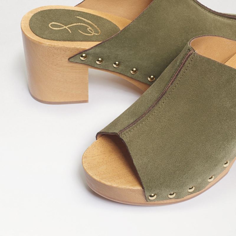 Sam Edelman Bardot Platform Mule-Mineral Green Suede