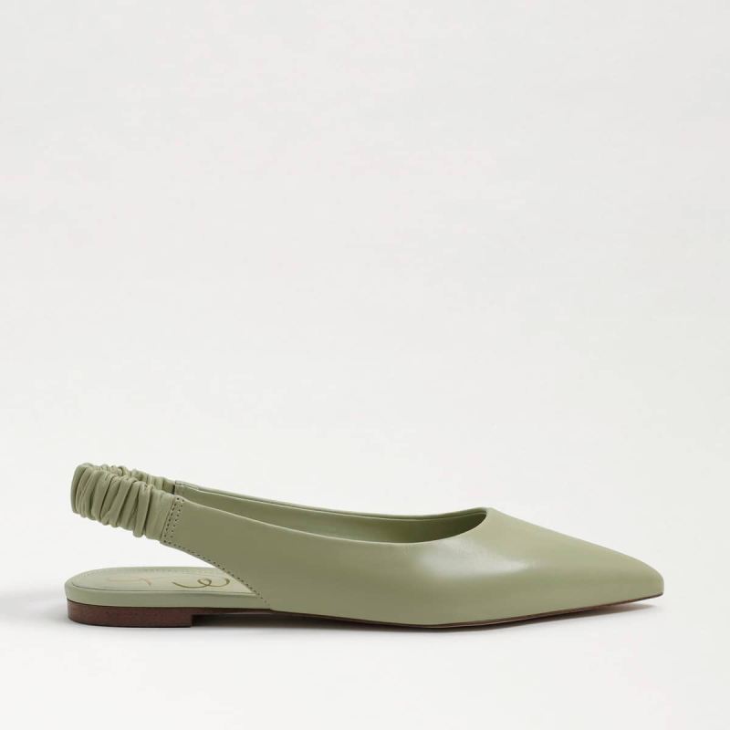 Sam Edelman Whitney Pointed Toe Slingback Flat-Pistachio Leather