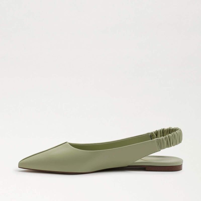 Sam Edelman Whitney Pointed Toe Slingback Flat-Pistachio Leather