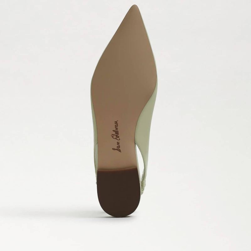 Sam Edelman Whitney Pointed Toe Slingback Flat-Pistachio Leather