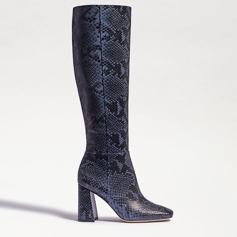 Sam Edelman Clarem Knee High Boot-Marina Blue Snake