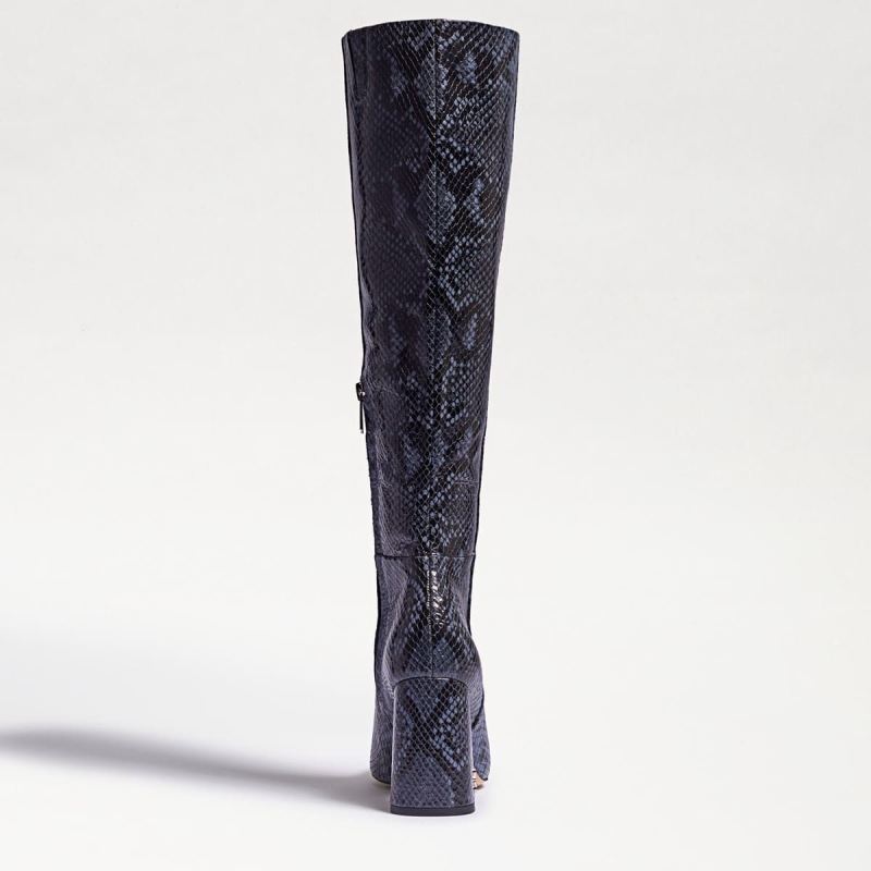 Sam Edelman Clarem Knee High Boot-Marina Blue Snake