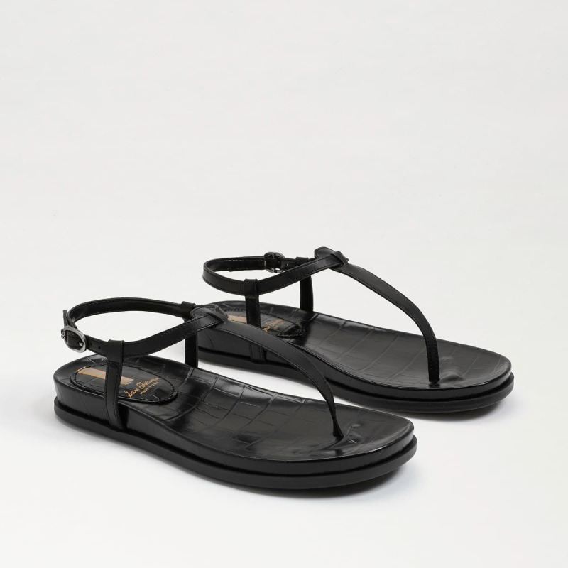 Sam Edelman Naomi Thong Sandal-Black Leather - Click Image to Close