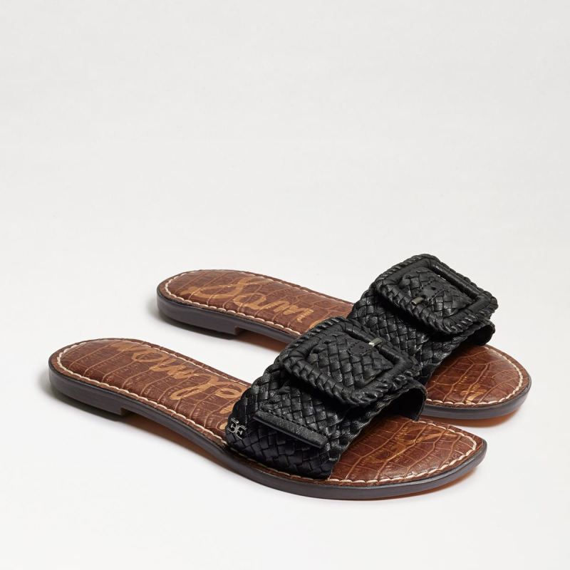 Sam Edelman Gabriela Woven Slide Sandal-Black Leather