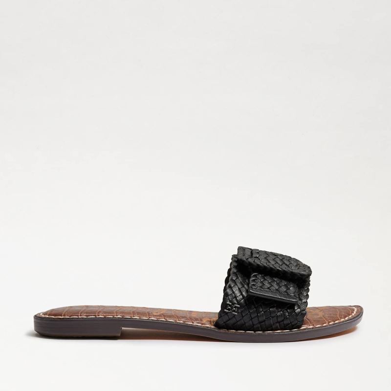 Sam Edelman Gabriela Woven Slide Sandal-Black Leather