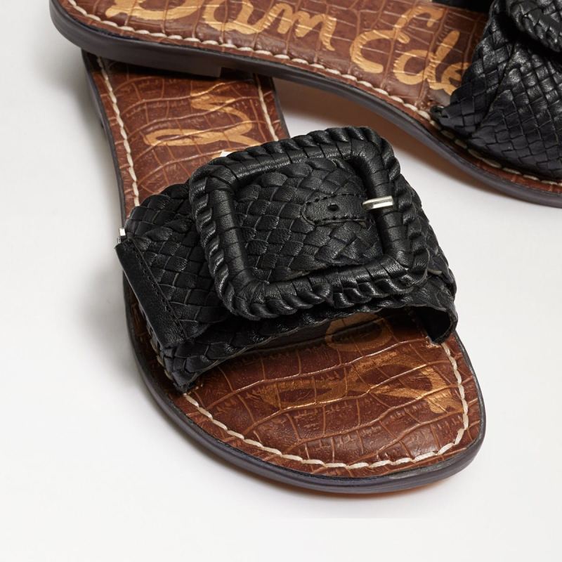 Sam Edelman Gabriela Woven Slide Sandal-Black Leather