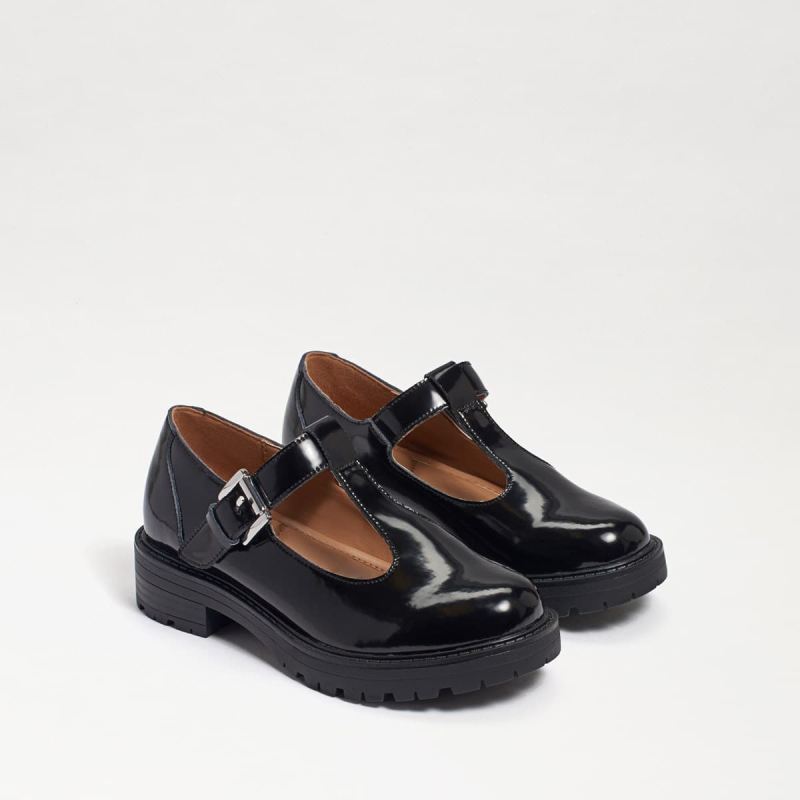 Sam Edelman Kids' Taelor Lug Sole Loafer-Black Box Leather - Click Image to Close