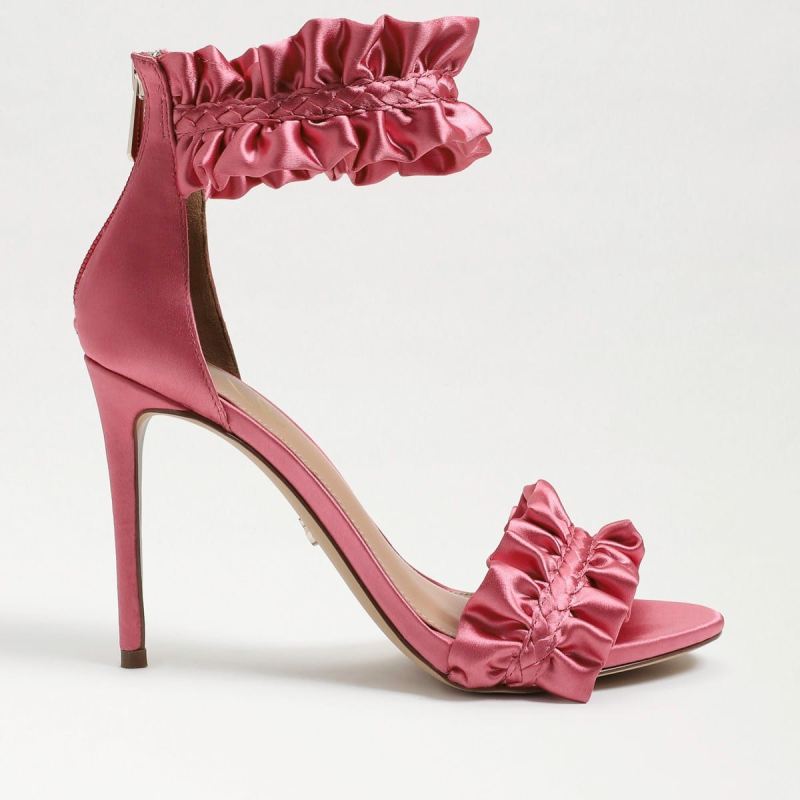 Sam Edelman Sawyer Ankle Strap Sandal-Carmine Rose Satin