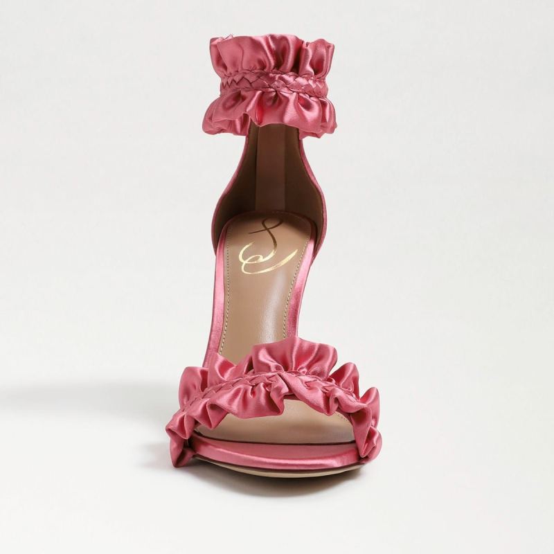 Sam Edelman Sawyer Ankle Strap Sandal-Carmine Rose Satin