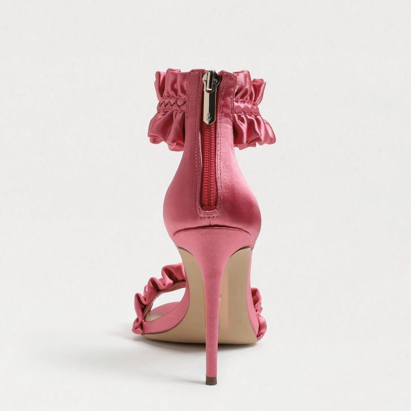 Sam Edelman Sawyer Ankle Strap Sandal-Carmine Rose Satin