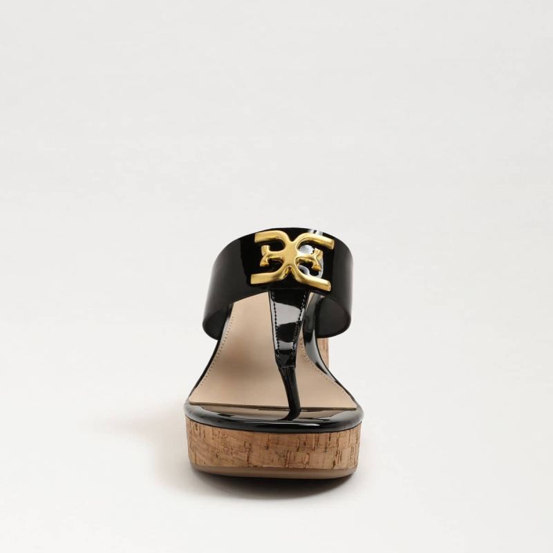 Sam Edelman Yardlie Platform Wedge-Black Patent
