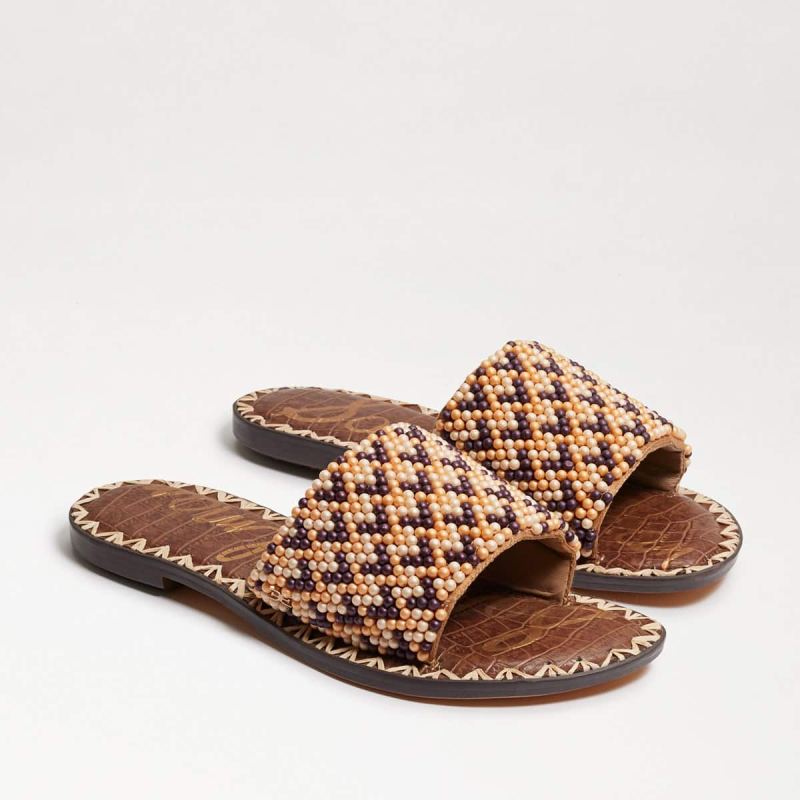 Sam Edelman Gunner Beaded Slide Sandal-Lt Cuoio Brown - Click Image to Close