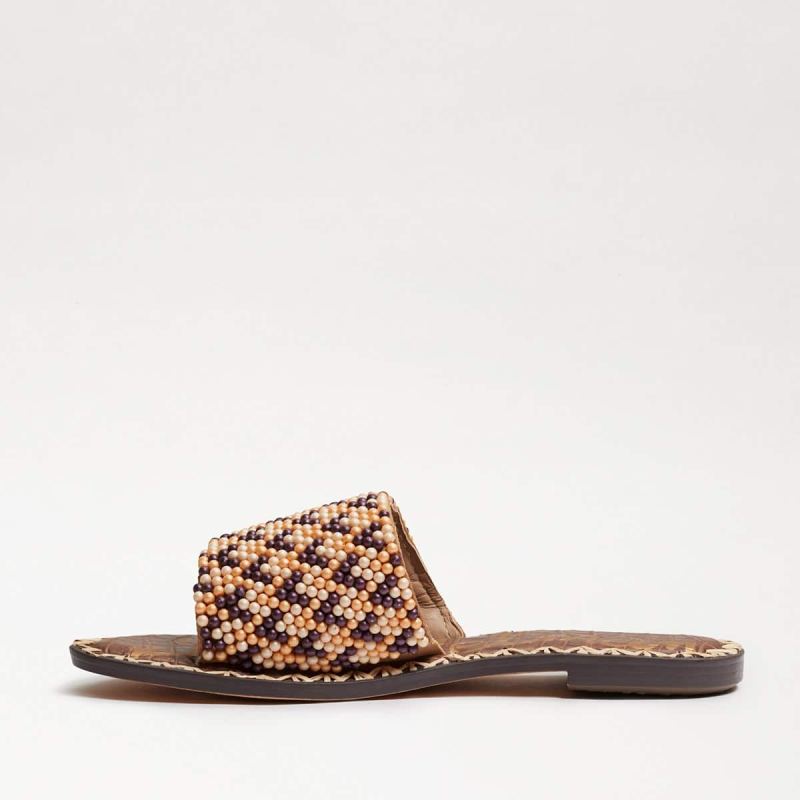 Sam Edelman Gunner Beaded Slide Sandal-Lt Cuoio Brown