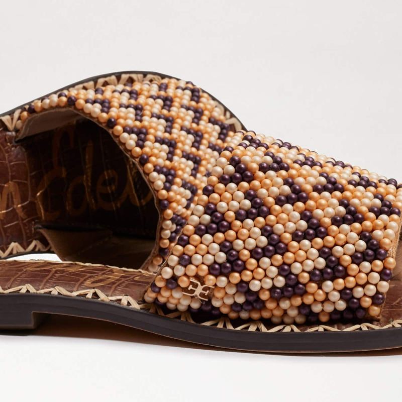 Sam Edelman Gunner Beaded Slide Sandal-Lt Cuoio Brown