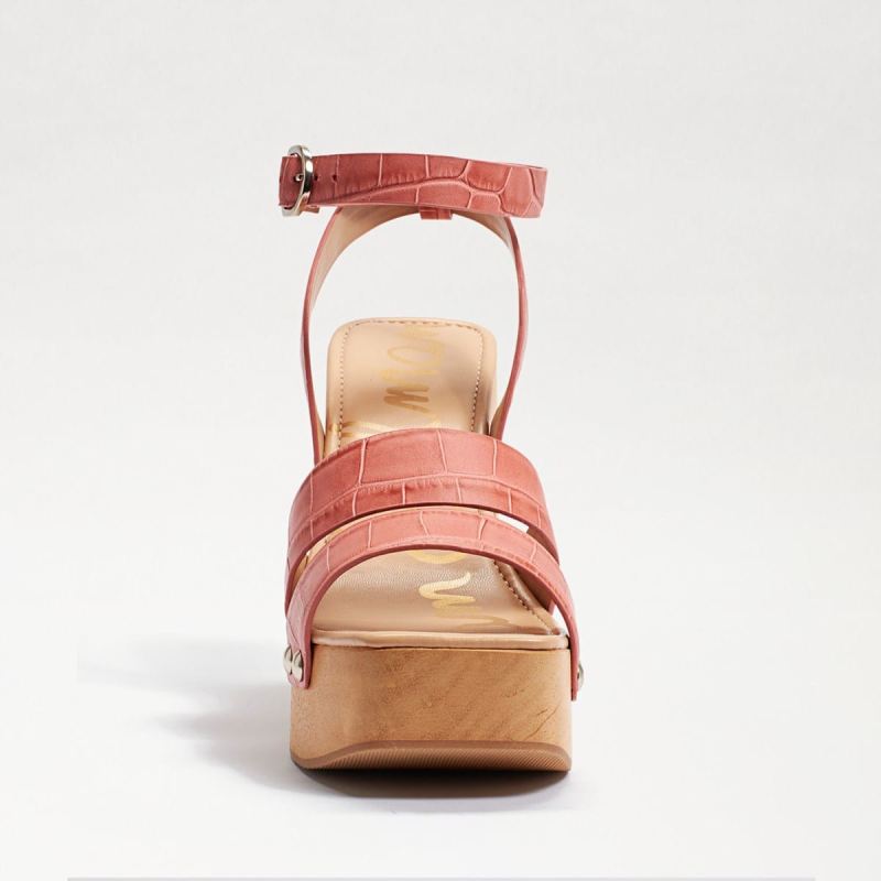 Sam Edelman Rosalind Platform Heeled Sandal-Terra Rose Croc