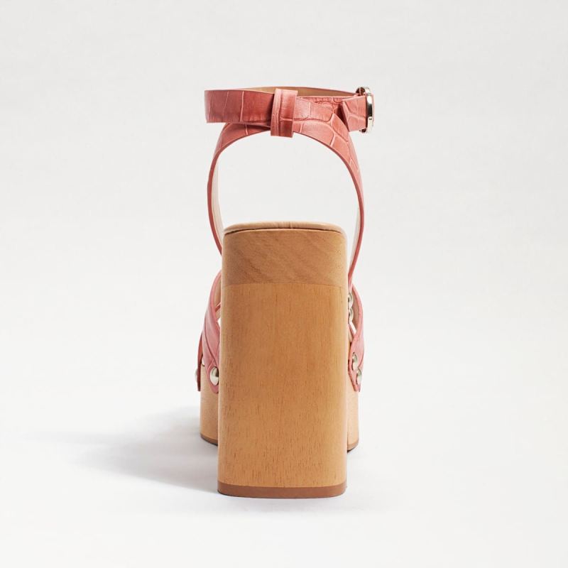 Sam Edelman Rosalind Platform Heeled Sandal-Terra Rose Croc