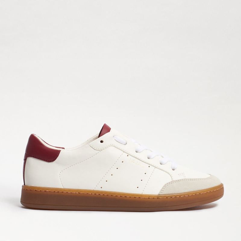 Sam Edelman Josi Sneaker-White/Dark Cherry Leather