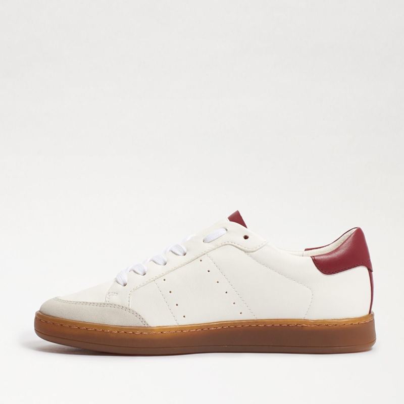 Sam Edelman Josi Sneaker-White/Dark Cherry Leather