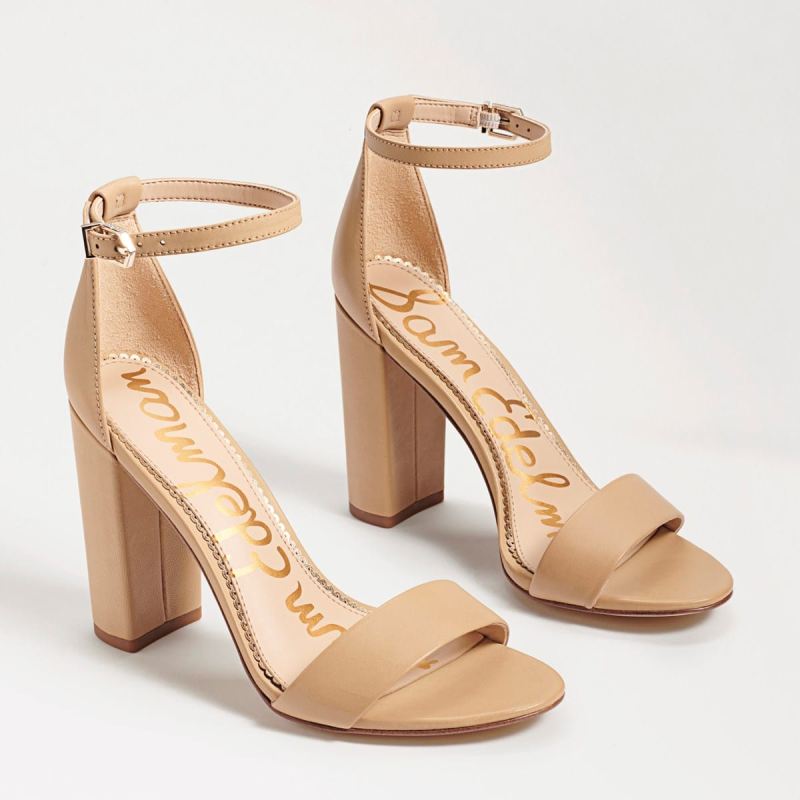 Sam Edelman Yaro Block Heel Sandal-Soft Beige Leather