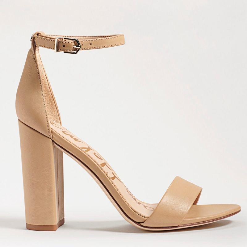 Sam Edelman Yaro Block Heel Sandal-Soft Beige Leather