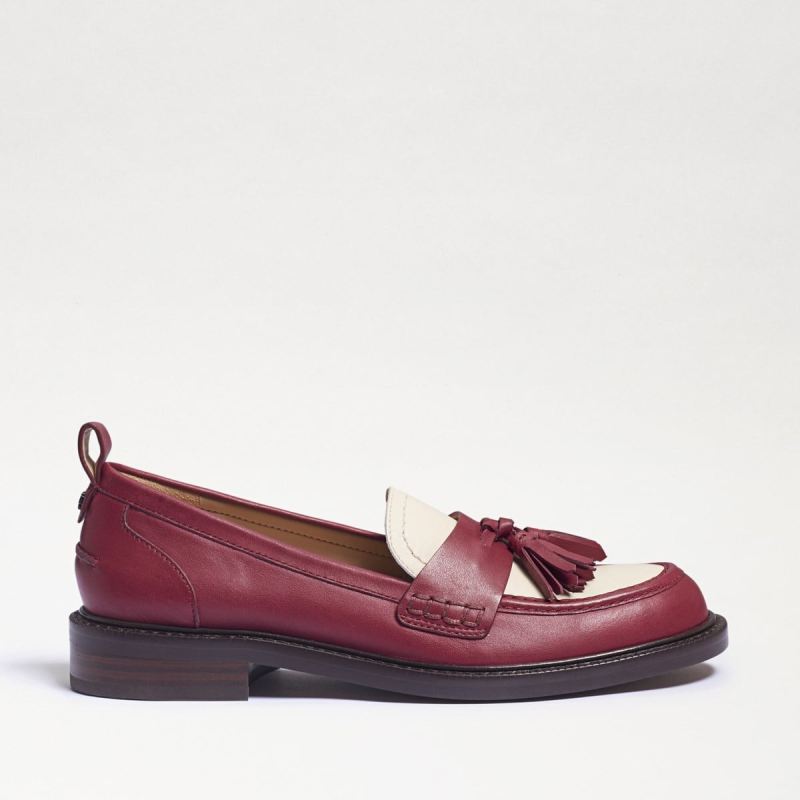 Sam Edelman Caylia Loafer-Bordeaux/Modern Ivory Leather