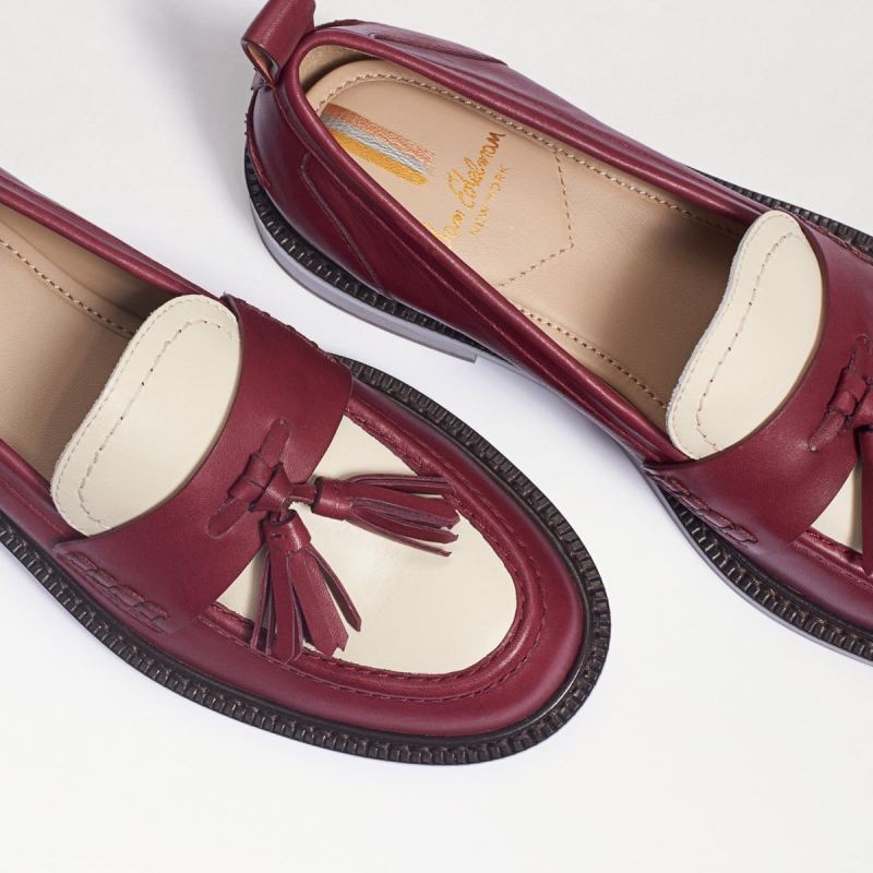 Sam Edelman Caylia Loafer-Bordeaux/Modern Ivory Leather