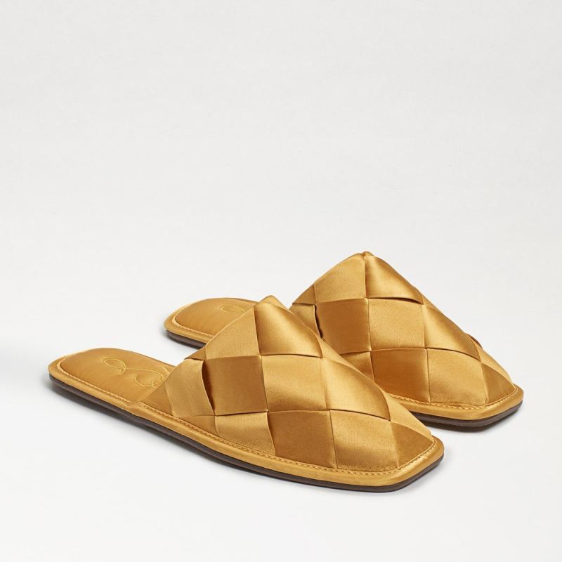 Sam Edelman Rhys Woven Satin Slipper-Golden Yellow