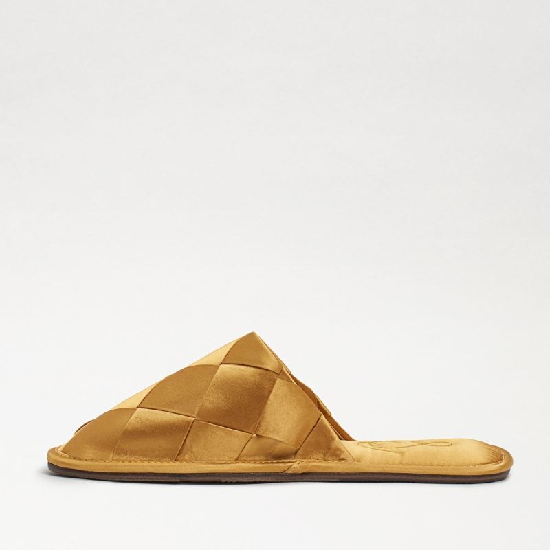 Sam Edelman Rhys Woven Satin Slipper-Golden Yellow