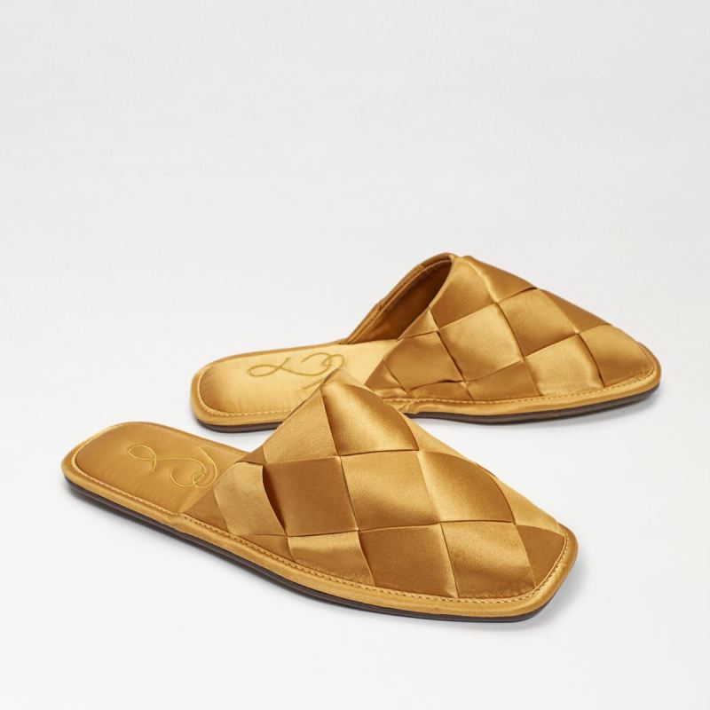 Sam Edelman Rhys Woven Satin Slipper-Golden Yellow