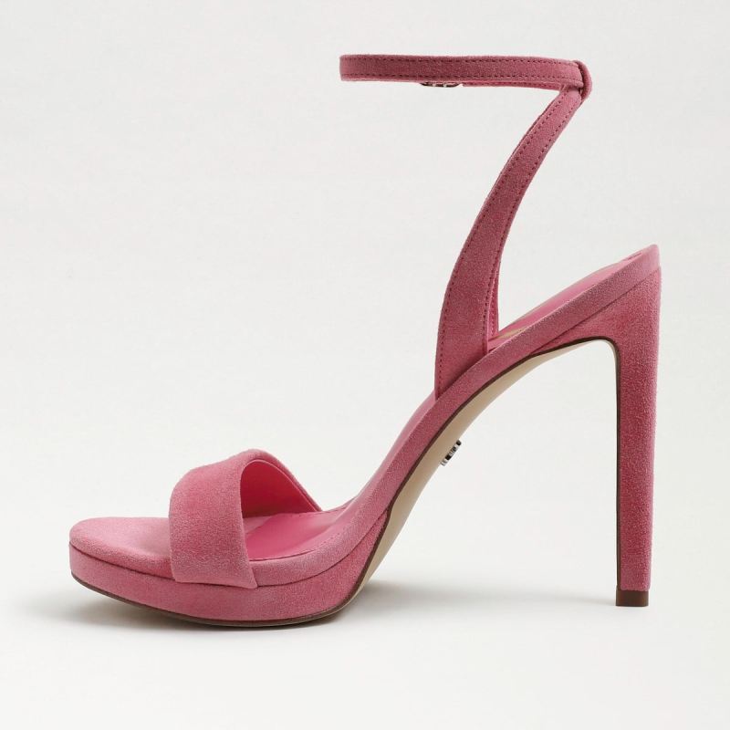 Sam Edelman Jade Ankle Strap Heel-Carmine Rose Suede